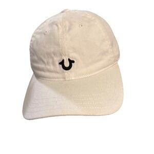 True Religion Hat Cap Snapback White with Black Logo H70